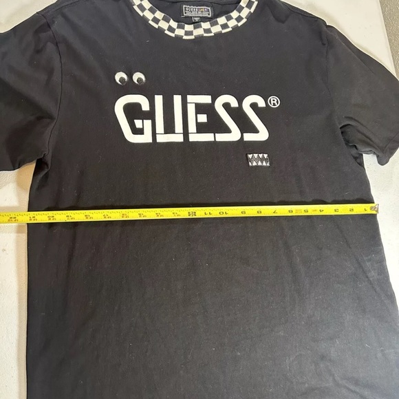 Guess X J Balvin Shirt Size S Checkered Collar Eyes Embroidered Spell Out Script - Picture 6 of 10